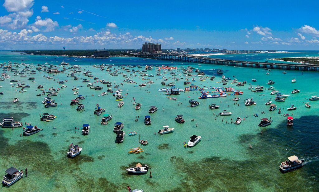 Crab Island is one of the most fun activities Destin has to offer in the summer. 